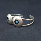 Vintage Double Shadow Box Turquoise Sterling Silver  Cuff Bracelet