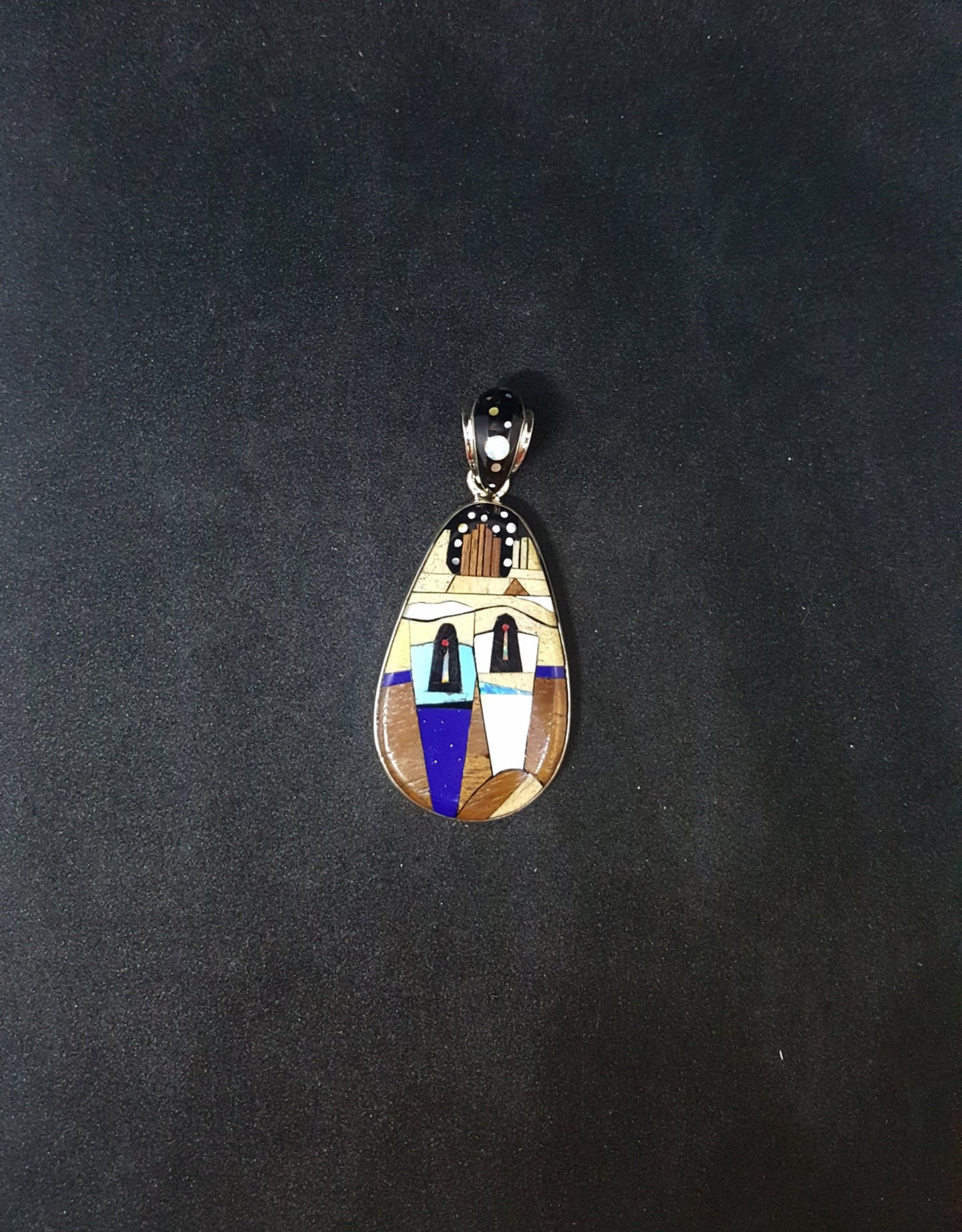 Sterling Silver Micro Inlay Pendant- Story Teller