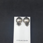 sterling Silver screw back earring- Navajo Silver Half dots VINTAGE