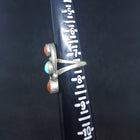 size 7.5 VINTAGE Navajo 3 stones turquoise red coral sterling silver ring