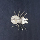 Native American Spider Black Onyx sterling silver lapel pin - vintage