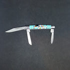 small 3 blades Turquoise Inlay pocket knife