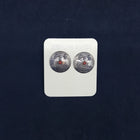 vintage Native American vase red coral sterling silver post earrings
