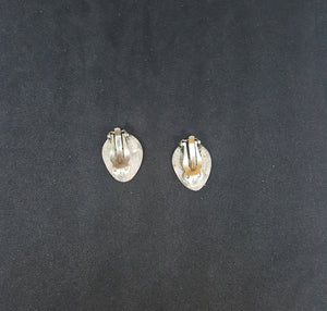 5/8 inches vintage sterling silver Native American bear paw with sleeping beauty turquoise earrings - clip-on