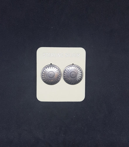 3/4 inches vintage Native American sterling silver post earrings