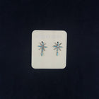 Native American Navajo Cross Inlay turquoise sterling silver post earrings - vintage