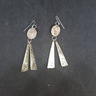native american Navajo slab Kingman turquoise sterling silver dangle earrings - vintage