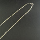 16 inches Inlay Lapis needlepoint sterling silver bead necklace - vintage