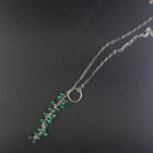 16 inches vintage Malachite sterling silver necklace