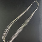 18 inches 10 strands liquid silver necklace
