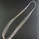 16 inches 10 strands liquid silver necklace