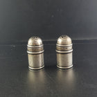 SMALL antique bottle salt and pepper sterling silver shaker set - vintage