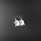 Blue fire opal Sterling Silver sea turtle dangle earrings