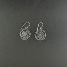 Southwest Magic Circle Kingman turquoise sterling silver dangle earrings