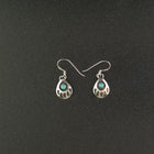 Bear Paw and Kingman turquoise sterling silver dangle earrings