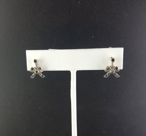 Bow Tie sterling silver Latch closure earrings- VINTAGE