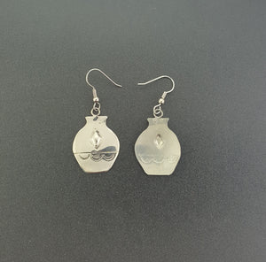 VINTAGE Navajo Big Vase sterling silver dangle earrings