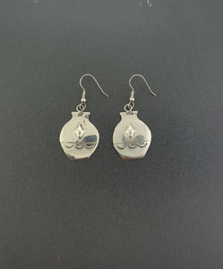 VINTAGE Navajo Big Vase sterling silver dangle earrings