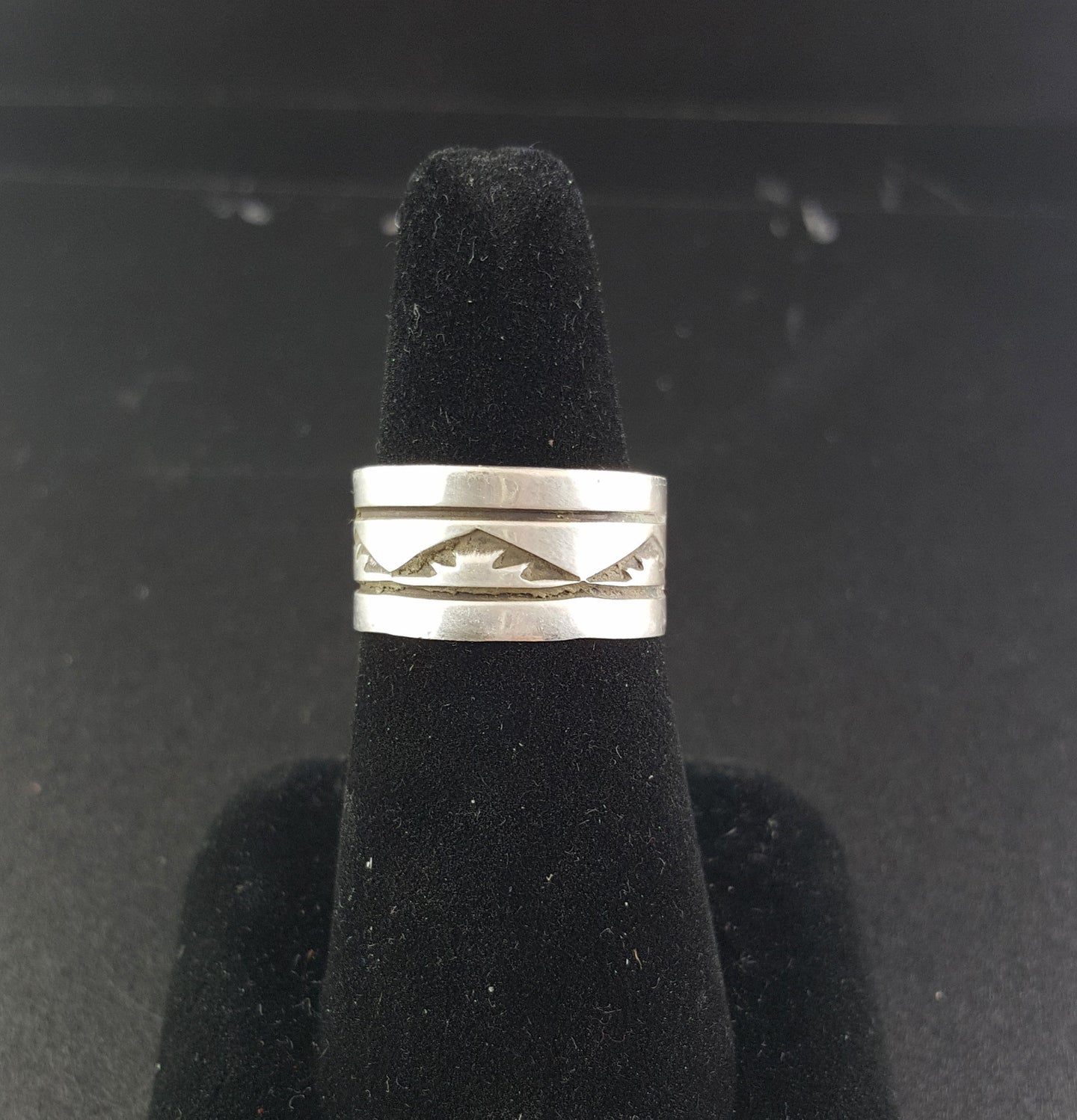 Sterling Silver Ring - signed RE - size 8 and 8.5