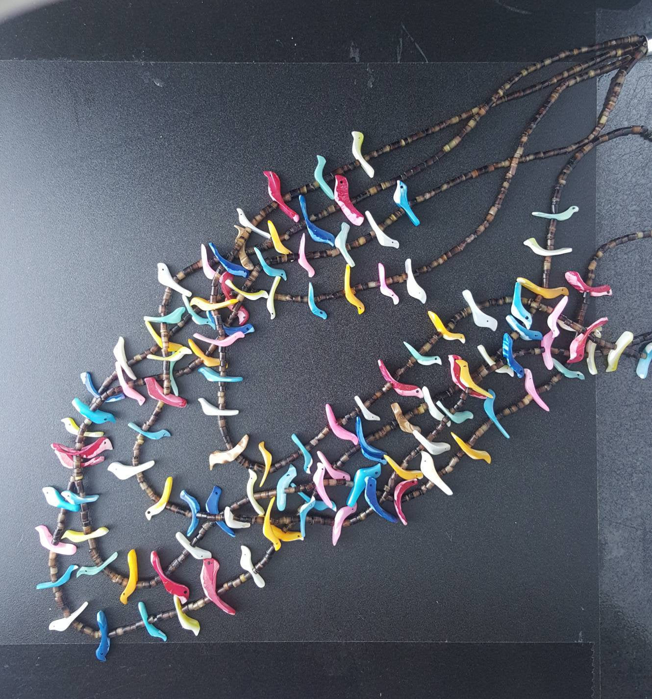 Santo Domingo Bird Fetish Necklace 4 strands