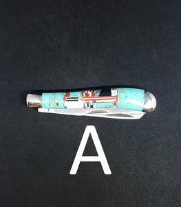Double Blade Knife - Turquoise inlay Southwestern Style