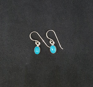 Oval 5x7 sleeping beautyTurquoise dangle earrings