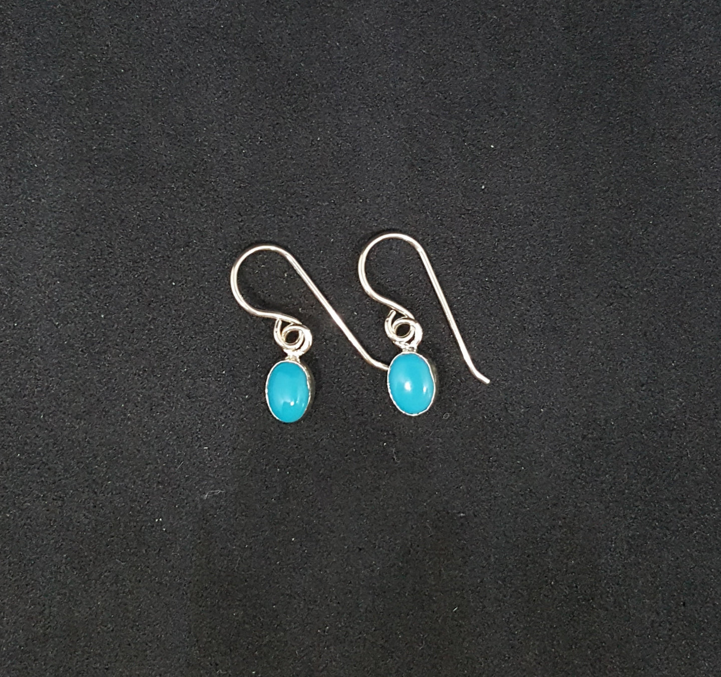 Oval 5x7 sleeping beautyTurquoise dangle earrings