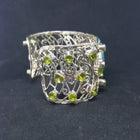Natural Turquoise Peridot sterling silver Cuff bracelet
