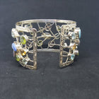 Natural Opal Amethyst Blue Topaz Citrine Peridot sterling silver cuff bracelet