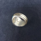 size 8 3/4 Navajo Feather Turquoise with CZ sterling silver ring - VINTAGE - men's ring