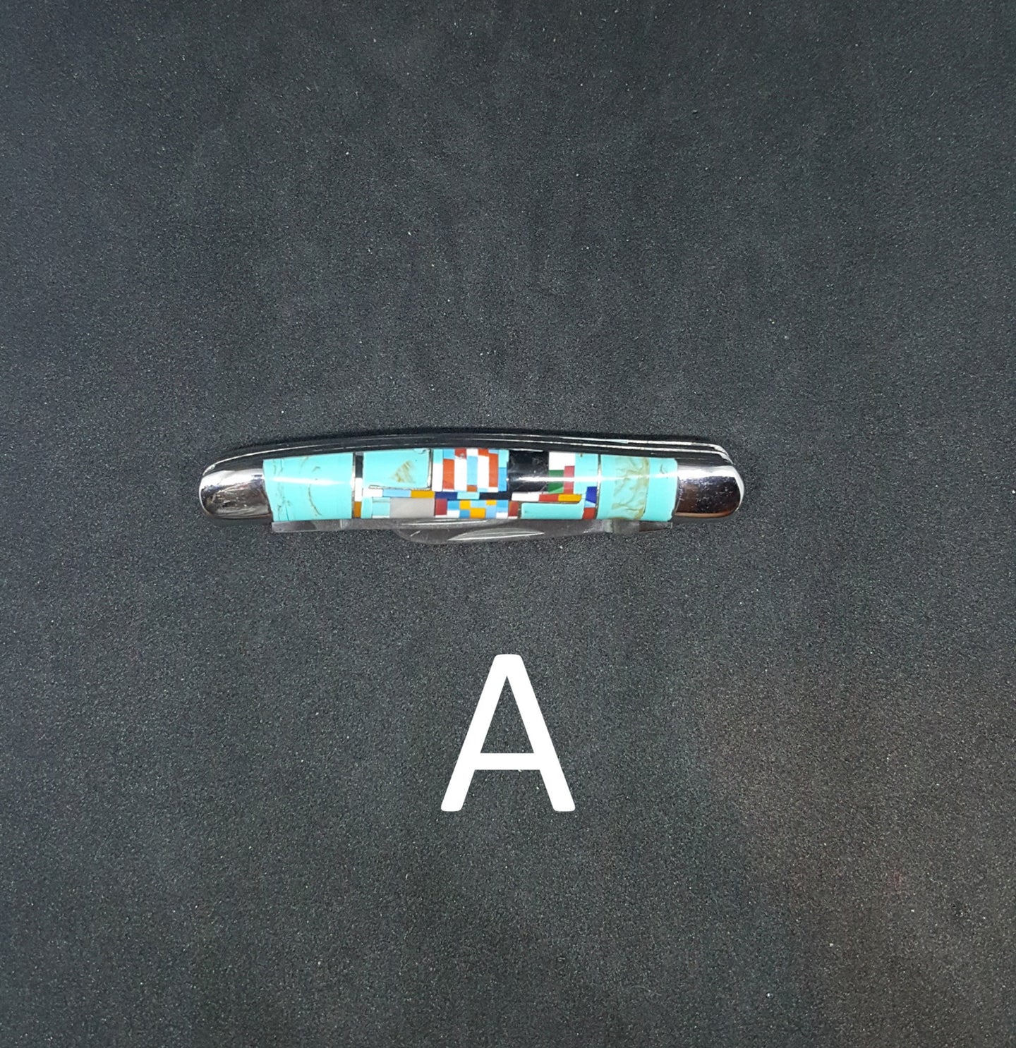 small 3 blades Turquoise Inlay pocket knife