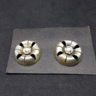 Vintage Navajo Clip on earrings flower earrings - Sterling silver Plain