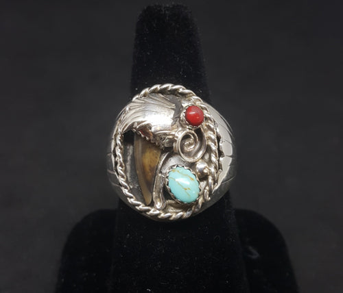 Badger Claw Turquoise Ring - Sterling Silver