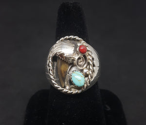Badger Claw Turquoise Ring - Sterling Silver