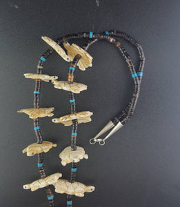 28 inches Santo Domingo sea turtle fetish necklace