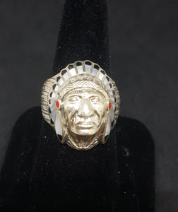 Chief head ring - Onxy and mother of pearl