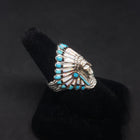 Chief head ring - Opal turquoise onxy - Large ring size 11