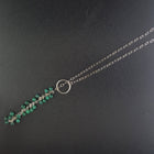 16 inches vintage Malachite sterling silver necklace