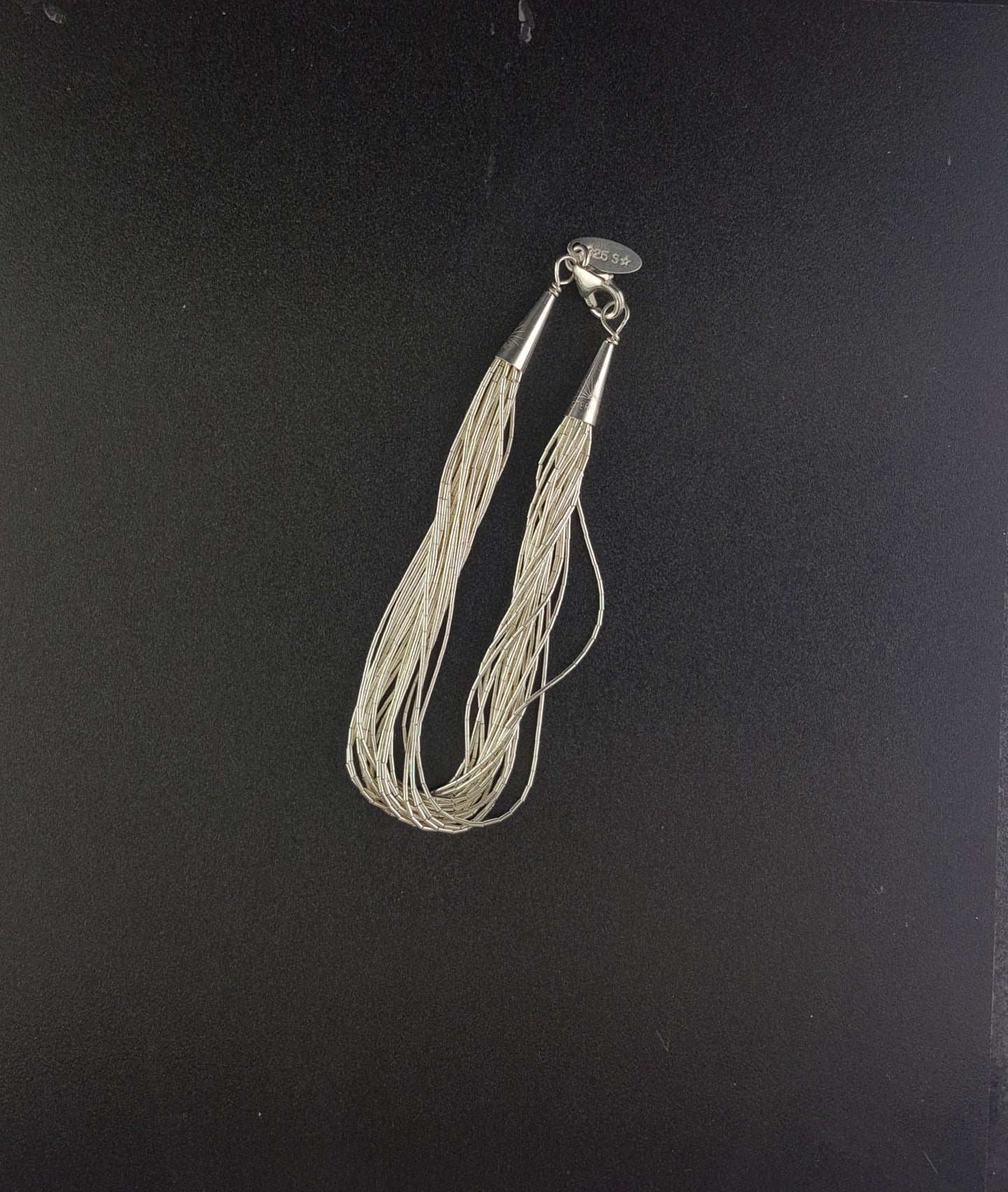 7 1/5 inches 20 strands liquid silver bracelet
