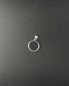 Letter name J Blue Fire Opal Round sterling silver pendant - personalized jewelry