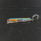 Southwest Inlay turquoise orange spiny oyster white opal sterling silver rectangle pendant