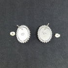 Southwest Oval 14x10mm Kingman Turquoise sterling silver post earrings
