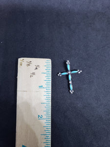 Petite Cross- Zuni Inlay Small Cross pendant