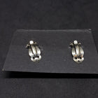 Vintage Navajo Clip on earrings flower earrings - Sterling silver Plain