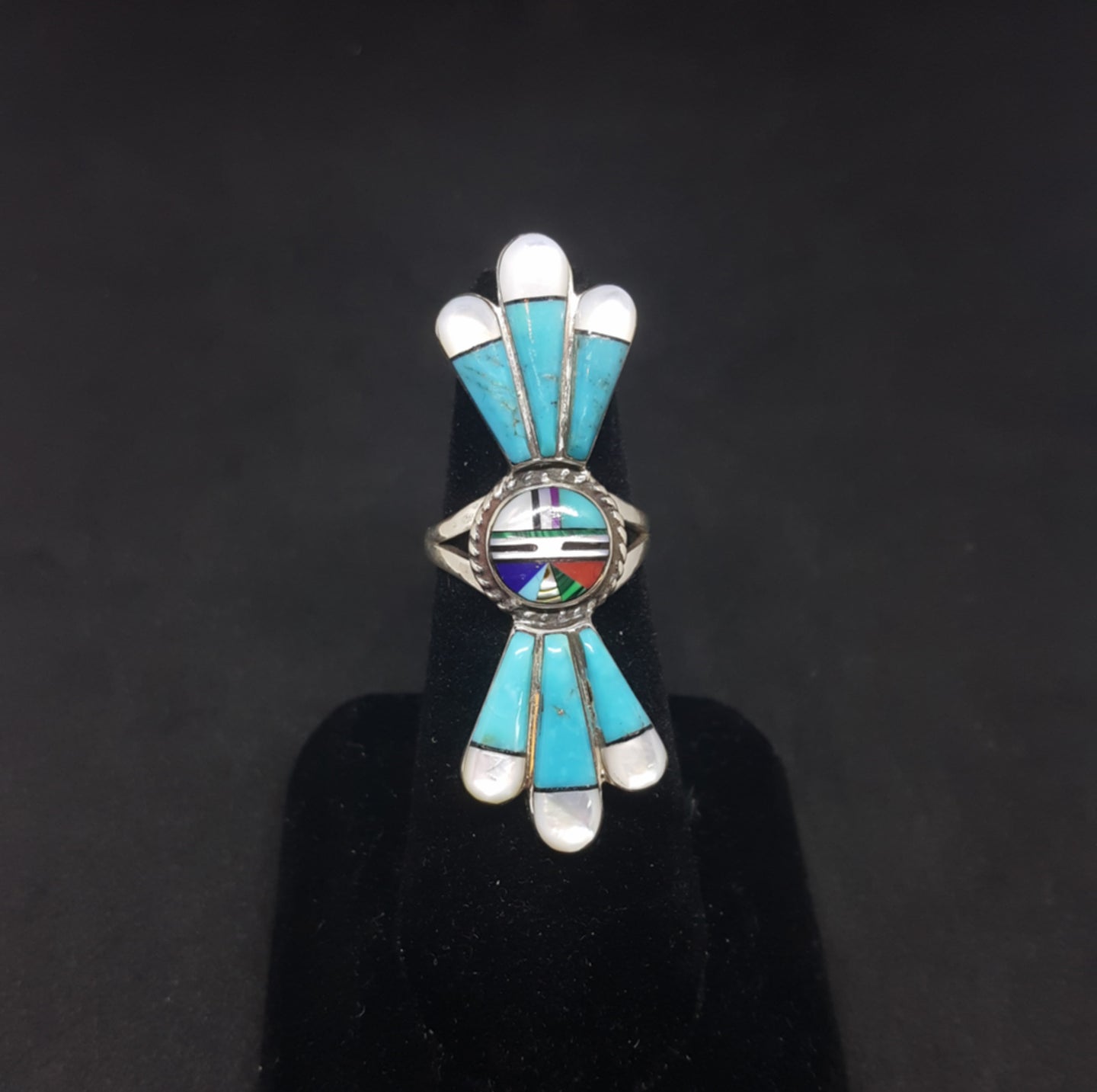 size 9- Multi color inlay ring