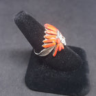 Red Shell Chief head ring - Sterling silver size 11.5