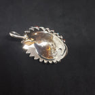 chief head pendant- opal inlay- red opal white fire opal and blue opal