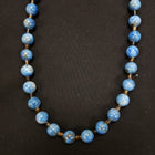 20 inches Lapis beads heshi shell sterling silver necklace