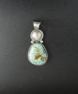 Royston turquoise 1944 liberty mercury head coin sterling silver pendant