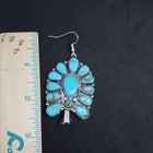 Big Cluster Earrings- Kingman Turquoise Sterling Silver